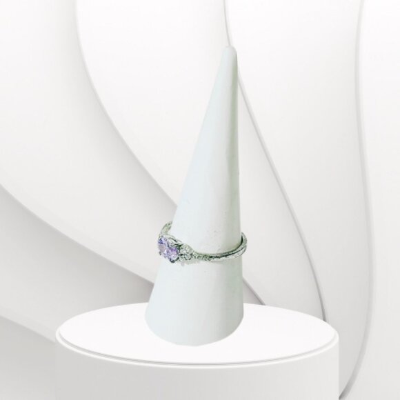 BP STERLING CLUB LAVENDER CUBIC ZIRCONIA RING (Size 8) - Picture 4 of 7